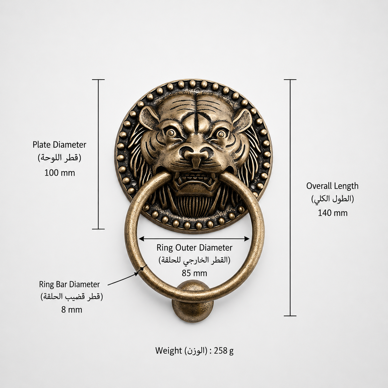 Entry Door Handles & Locks T0201 in Solid brass for entry doors and interior doors, product number T0201, T0201 - Antique bronze - 100mm