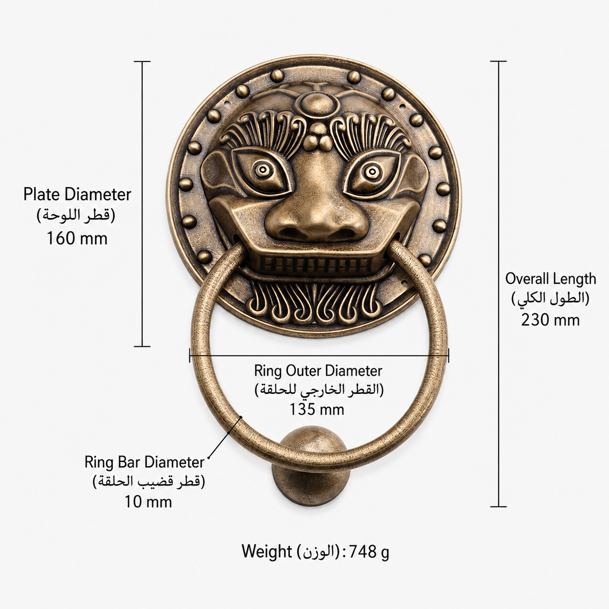 Entry Door Handles & Locks T0401 in Solid brass for entry doors and interior doors, product number T0401, T0401 - Antique bronze - 160mm