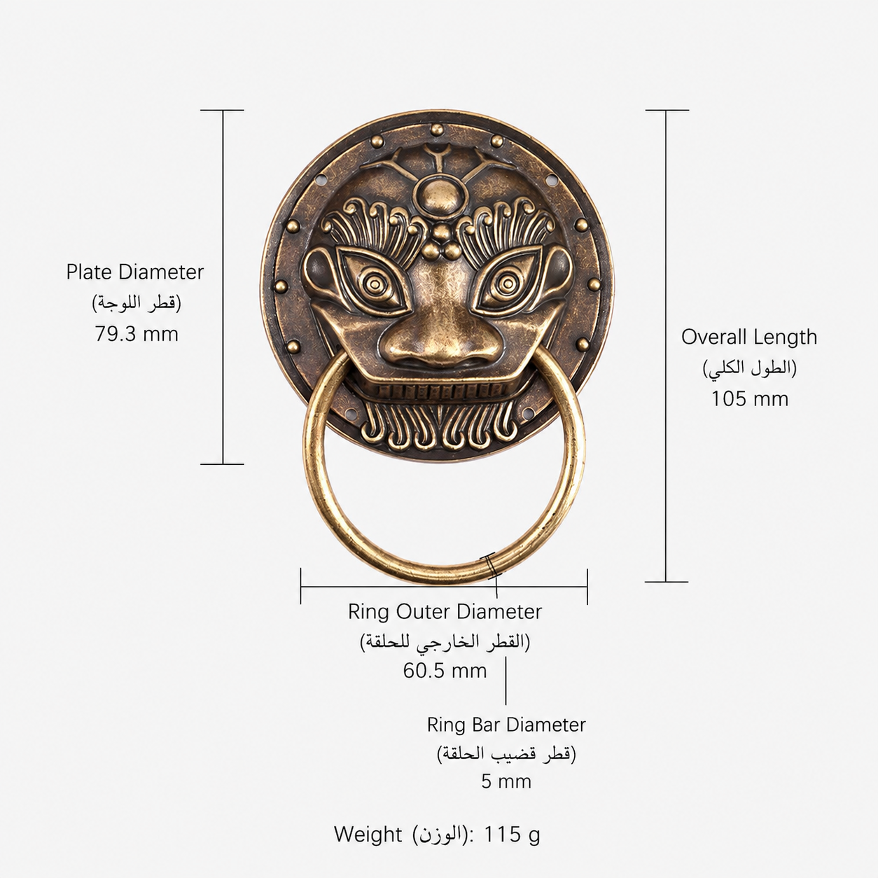 Entry Door Handles & Locks T0401 in Solid brass for entry doors and interior doors, product number T0401, T0401 - Antique bronze - 79.3mm