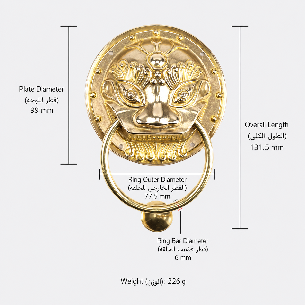 Entry Door Handles & Locks T0401 in Solid brass for entry doors and interior doors, product number T0401, T0401 - Brass - 99mm