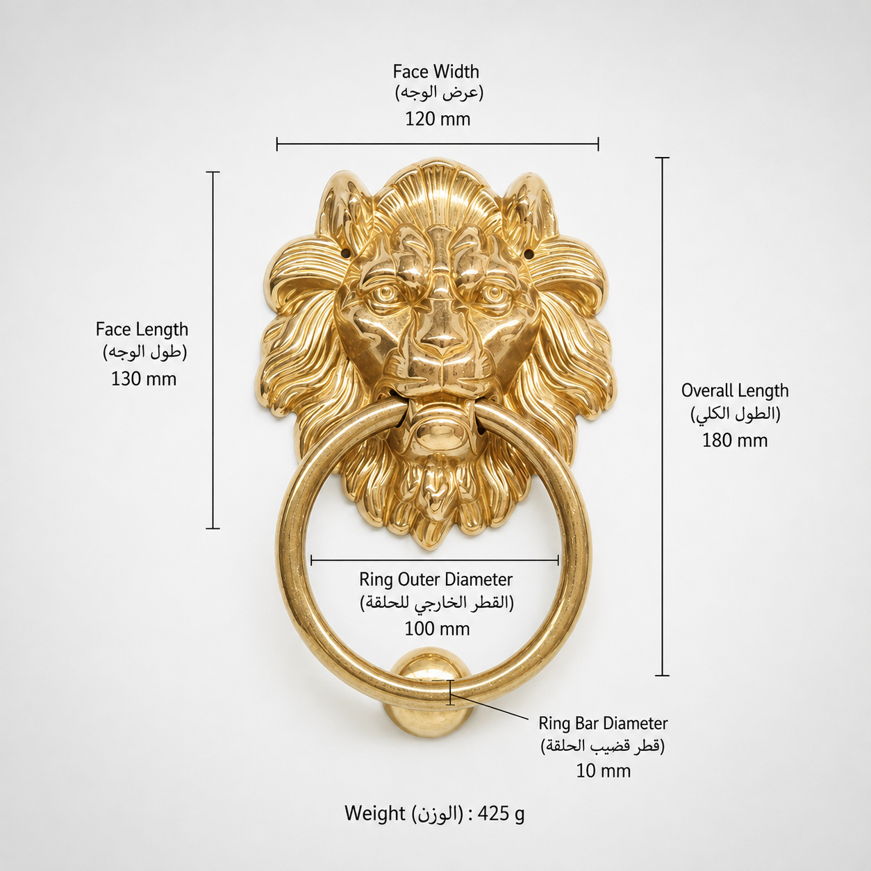 Entry Door Handles & Locks T0405 in Solid brass for entry doors and interior doors, product number T0405, T0405 - Polished brass - Face length 120mm