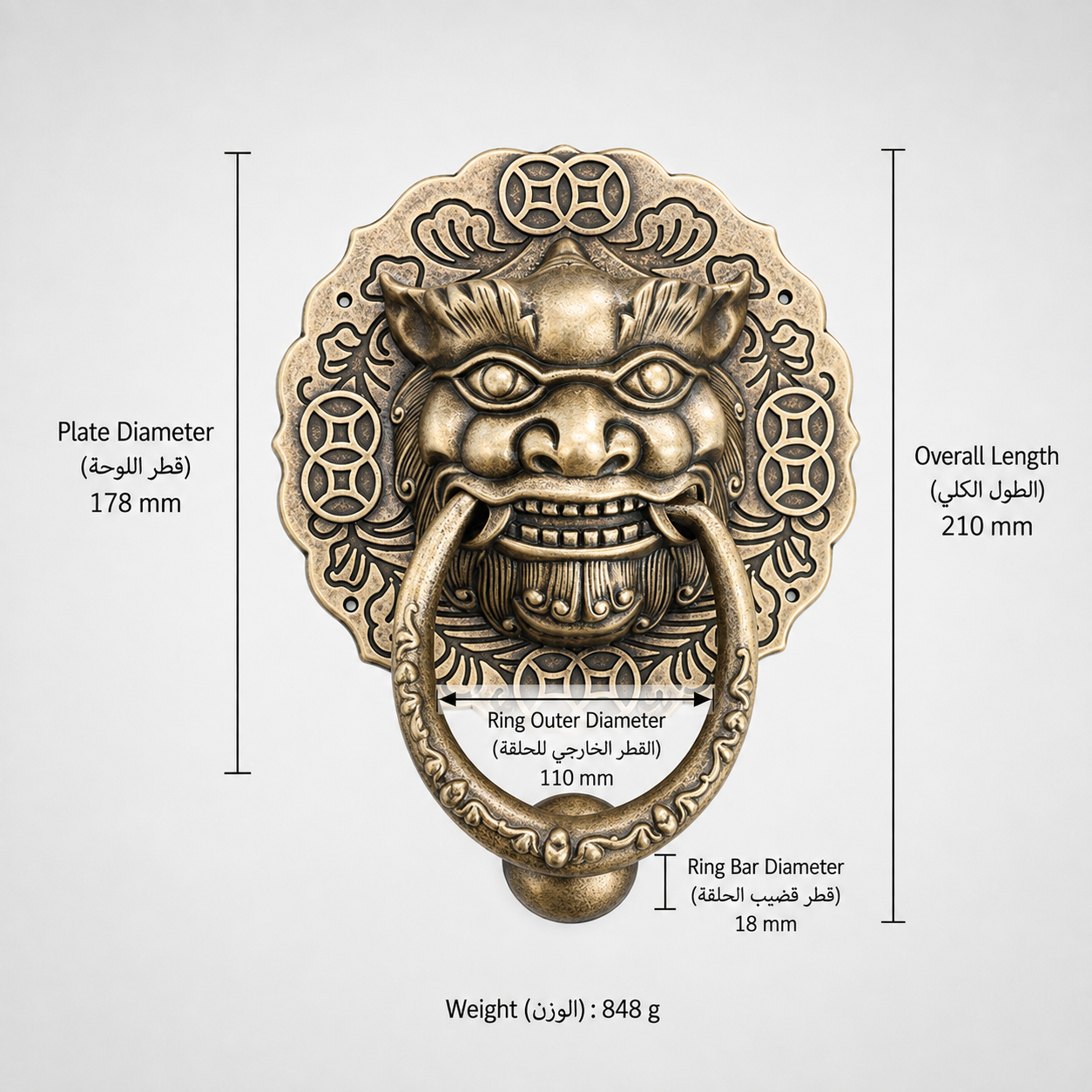 Entry Door Handles & Locks T0503 in Solid brass for entry doors and interior doors, product number T0503, T0503 - Antique bronze - 178mm