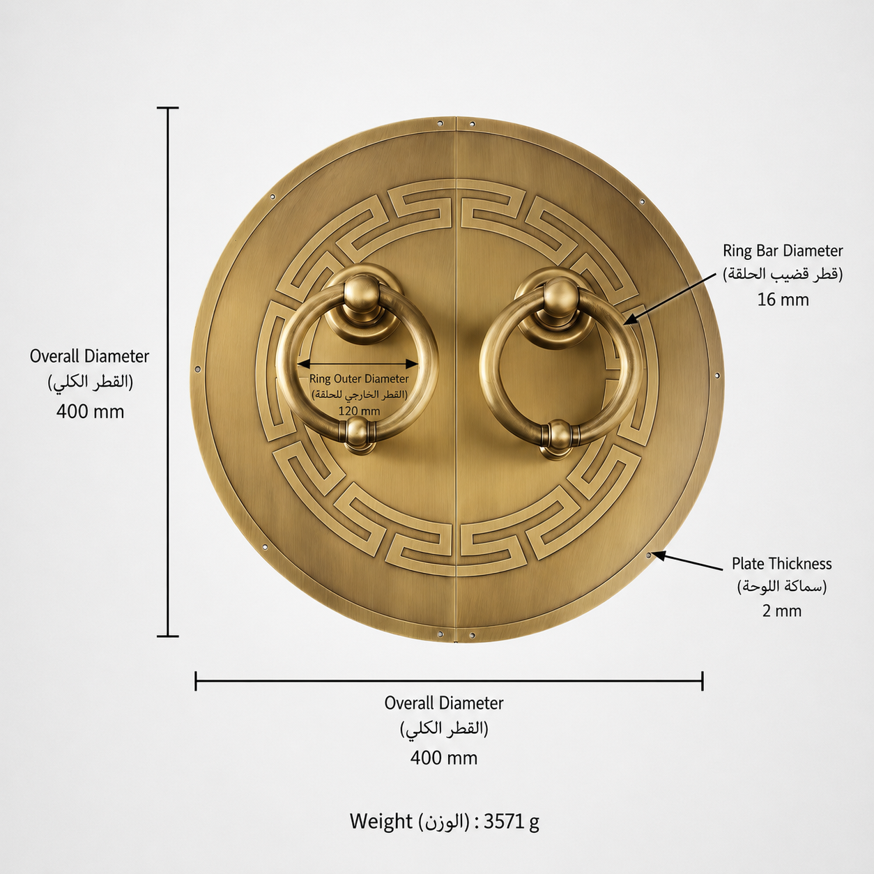 Entry Door Handles & Locks T0831 in Solid brass for entry doors and interior doors, product number T0831, T0831 - Antique bronze - 400mm