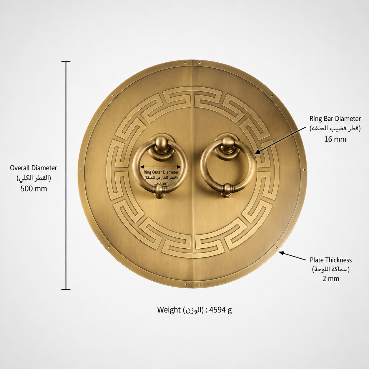 Entry Door Handles & Locks T0831 in Solid brass for entry doors and interior doors, product number T0831, T0831 - Antique bronze - 500mm