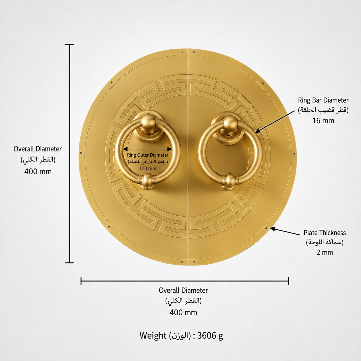 Entry Door Handles & Locks T0831 in Solid brass for entry doors and interior doors, product number T0831, T0831 - Brass - 400mm