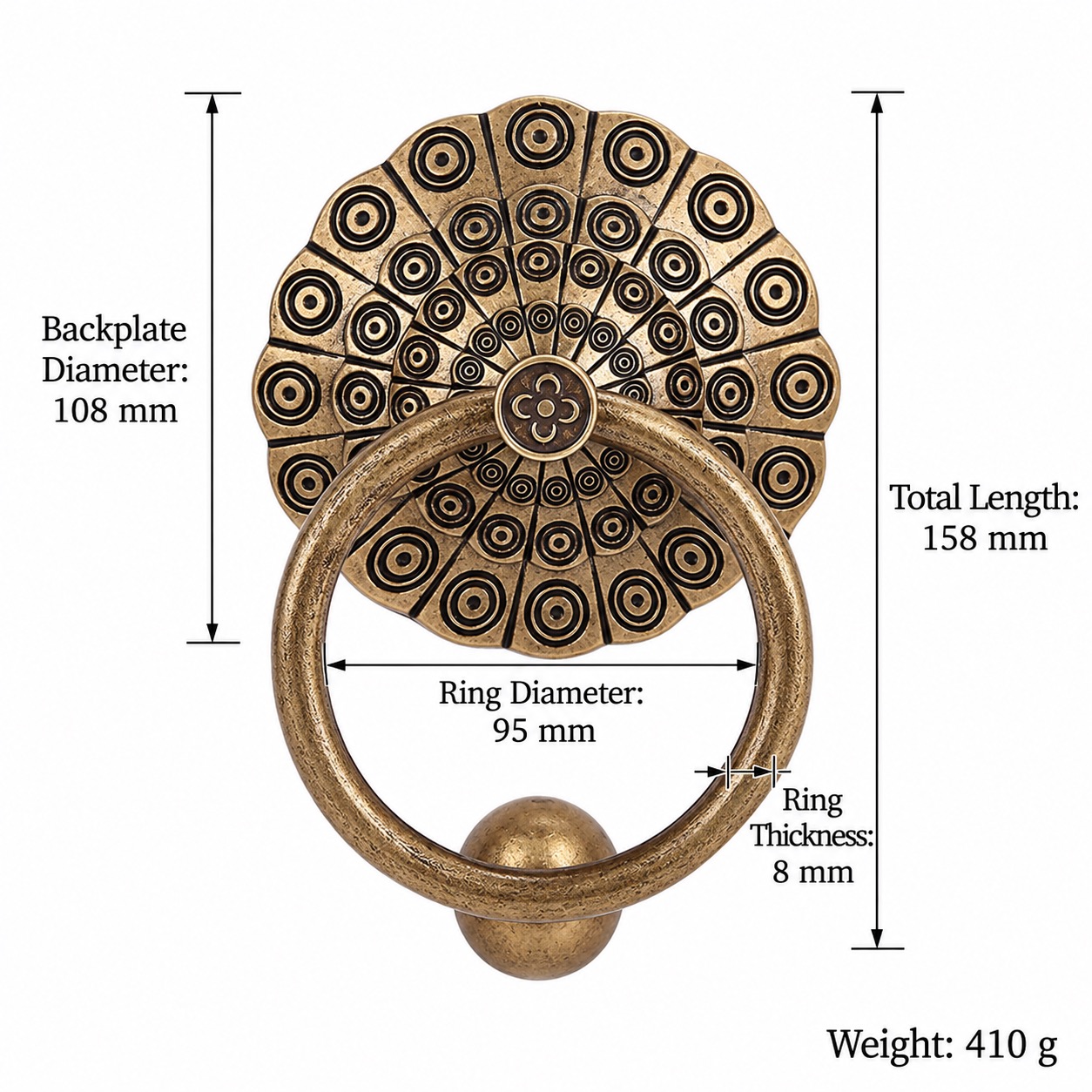 Classic Handles & Knobs T0703 in Solid brass for cabinets, wardrobes and furniture, product number T0703, T0703 - Antique bronze - 108mm