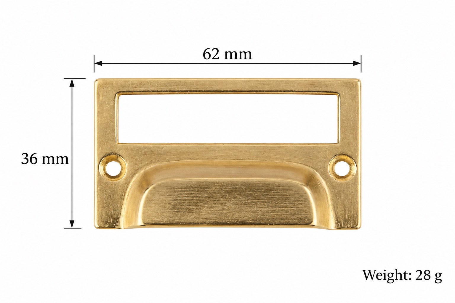 Classic Handles & Knobs T2003 in Solid brass for cabinets, wardrobes and furniture, product number T2003, T2003 - Brass