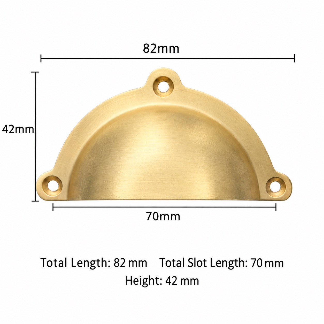 Classic Handles & Knobs T2101 in Solid brass for cabinets, wardrobes and furniture, product number T2101, T2101 - Matte - 70mm