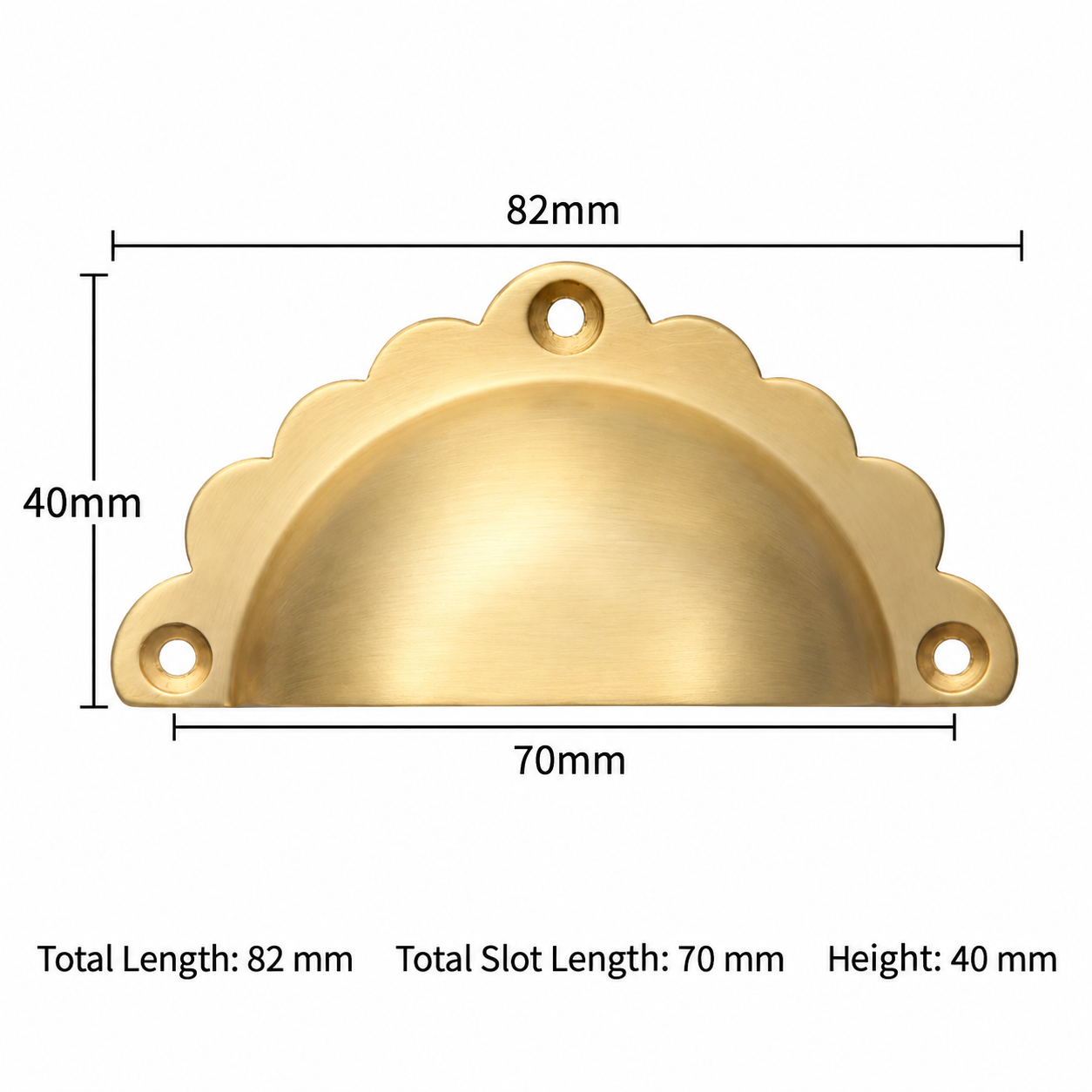 Classic Handles & Knobs T2102 in Solid brass for cabinets, wardrobes and furniture, product number T2102, T2101 - Matte - 81mm