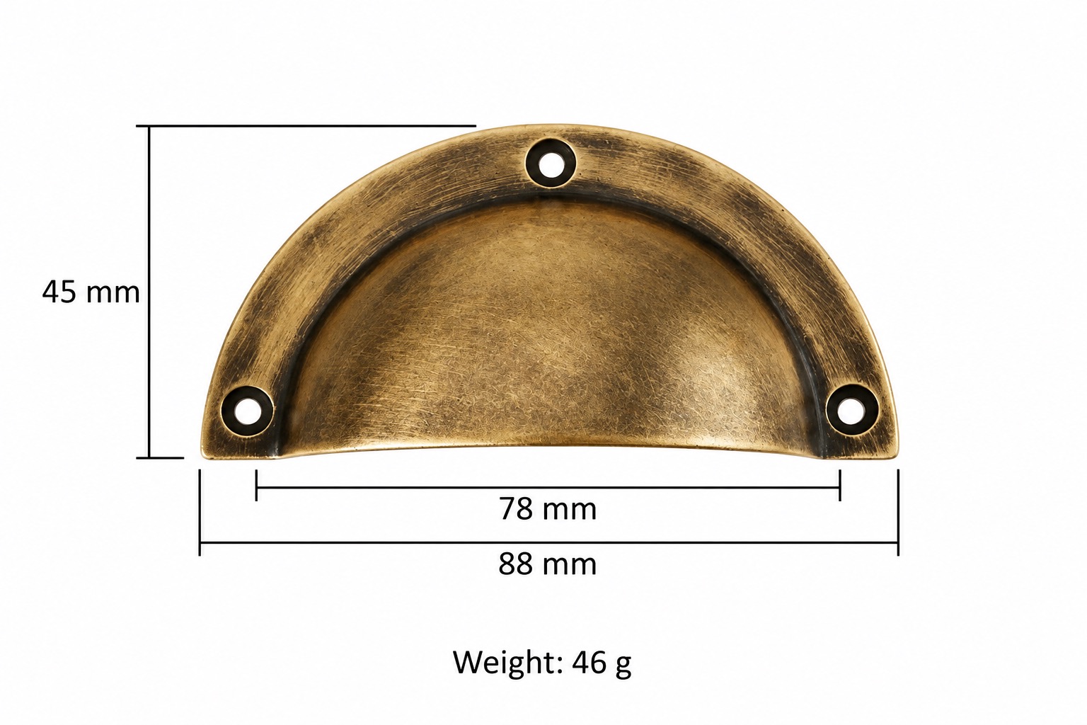 Classic Handles & Knobs T2109 in Solid brass for cabinets, wardrobes and furniture, product number T2109, T2109 - Antique bronze - 90mm