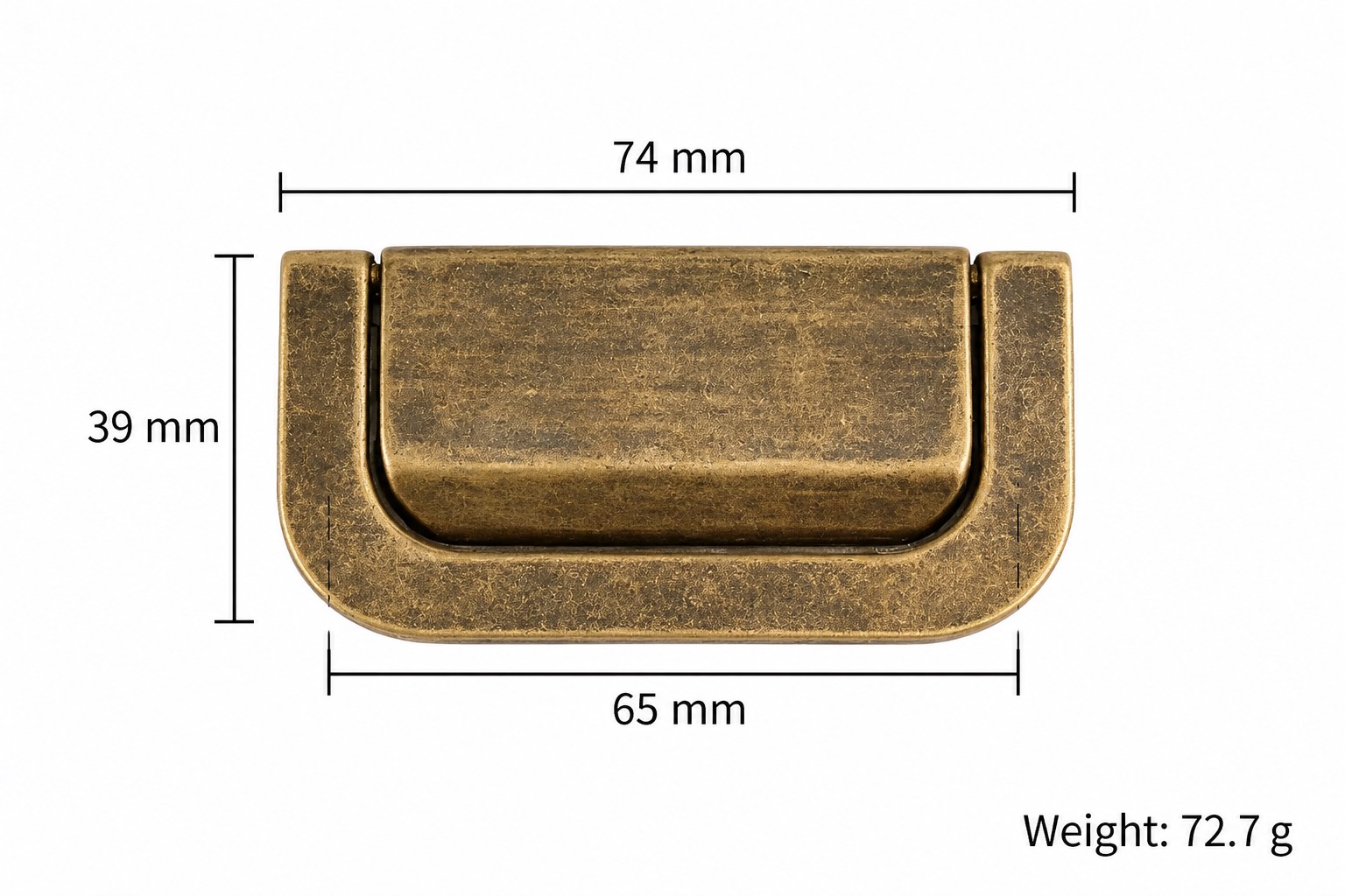 Classic Handles & Knobs T2117 in Solid brass for cabinets, wardrobes and furniture, product number T2117, T2117 - Antique bronze - 74mm