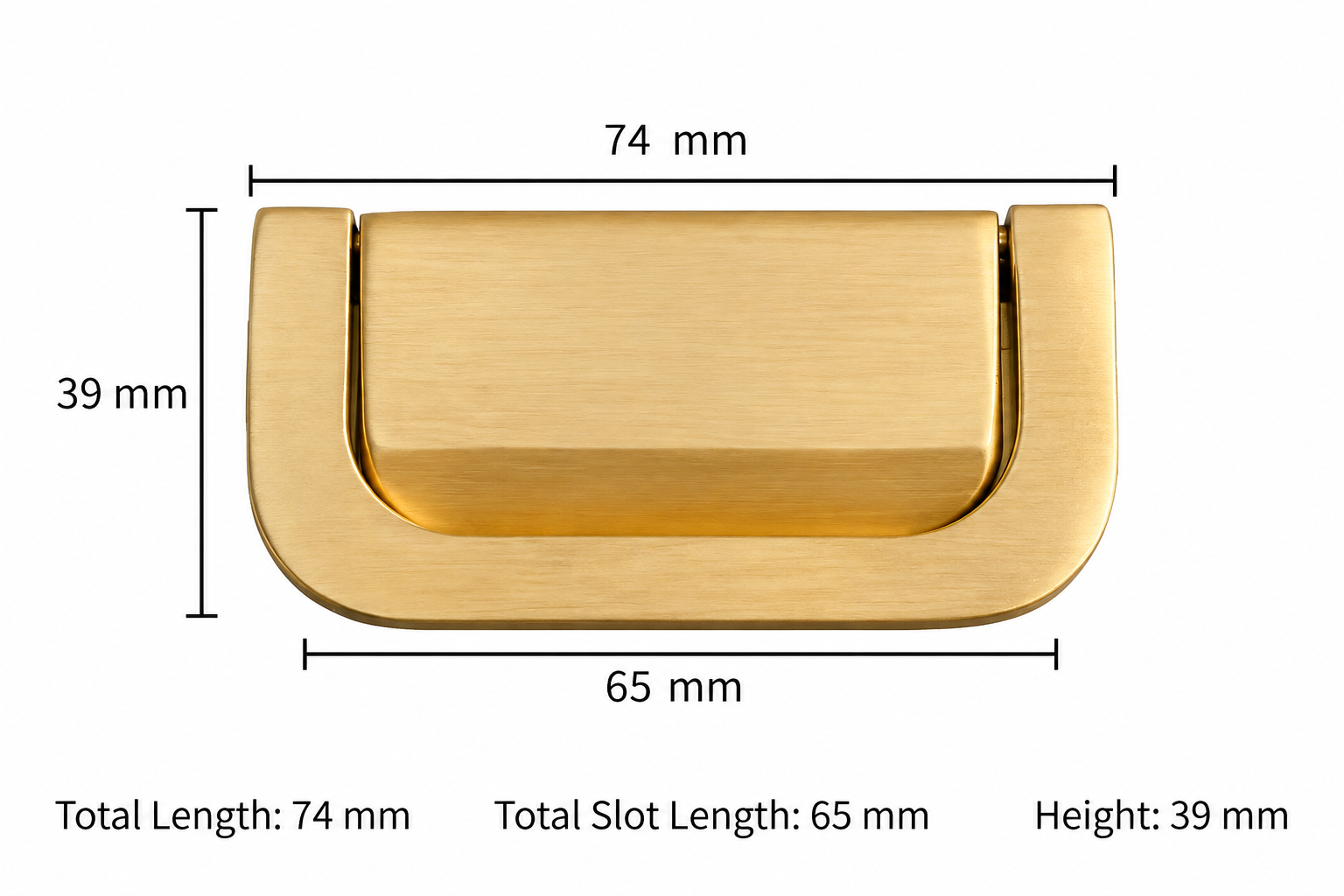 Classic Handles & Knobs T2117 in Solid brass for cabinets, wardrobes and furniture, product number T2117, T2117 - Matte - 74mm
