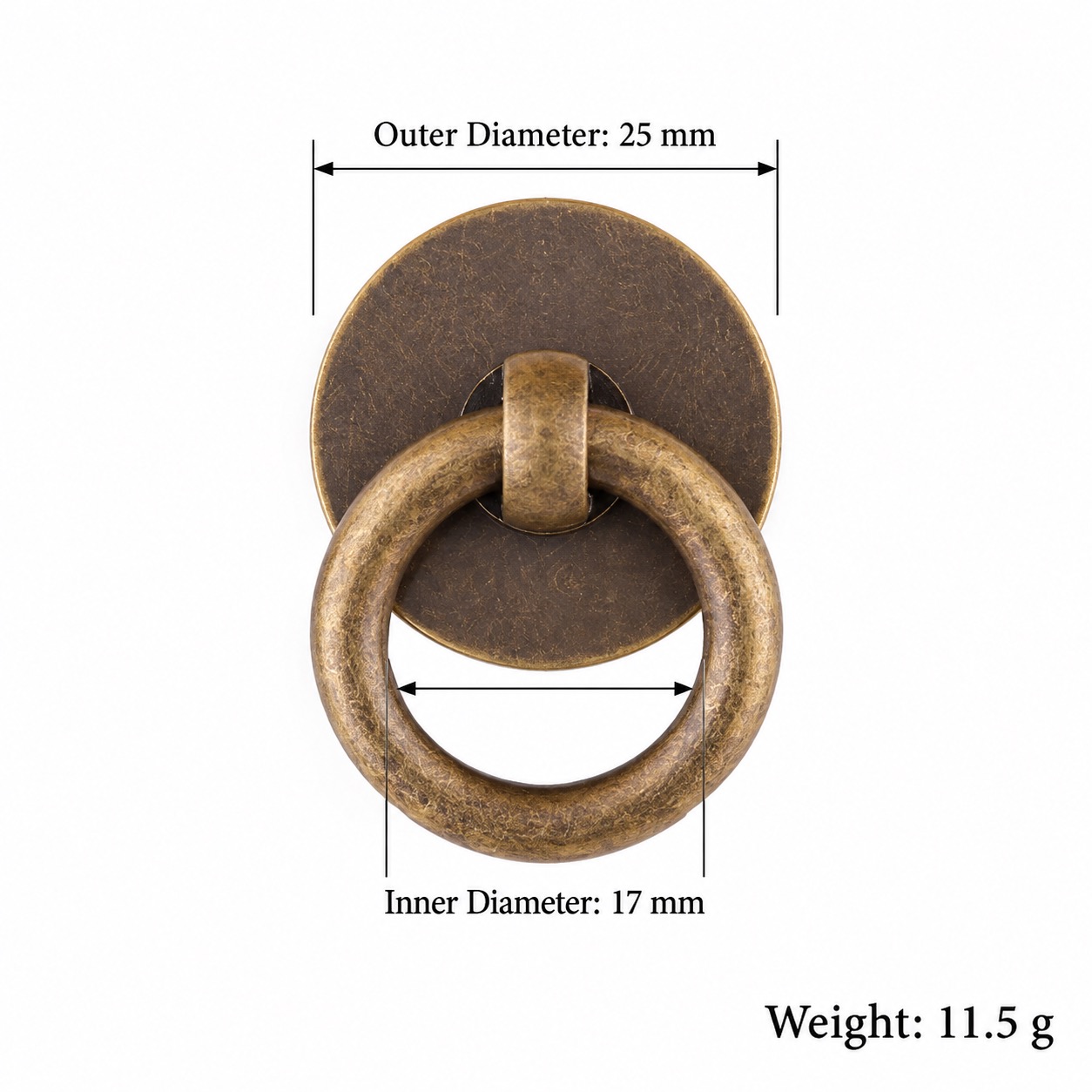 Classic Handles & Knobs T2204 in Solid brass for cabinets, wardrobes and furniture, product number T2204, T2204 - Antique bronze - 25mm