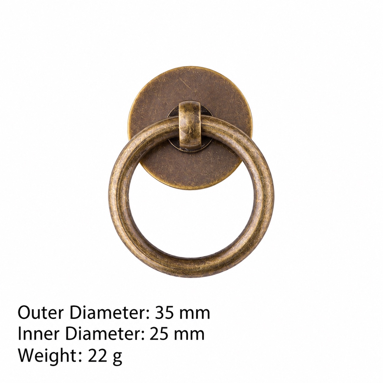 Classic Handles & Knobs T2204 in Solid brass for cabinets, wardrobes and furniture, product number T2204, T2204 - Antique bronze - 35mm