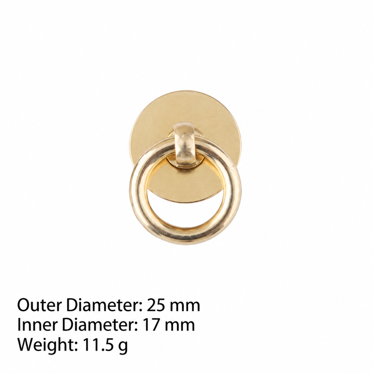 Classic Handles & Knobs T2204 in Solid brass for cabinets, wardrobes and furniture, product number T2204, T2204 - Brass - 25mm