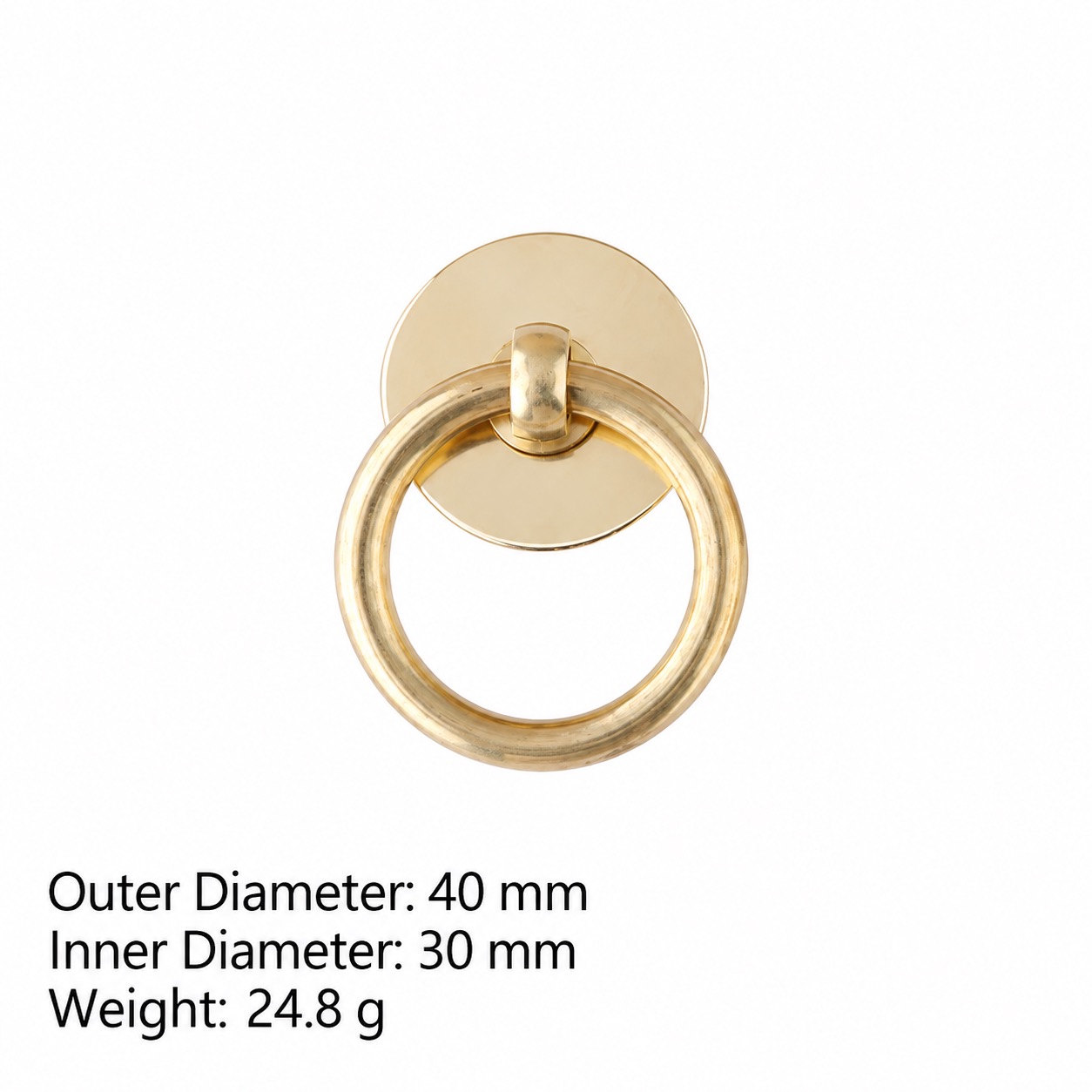 Classic Handles & Knobs T2204 in Solid brass for cabinets, wardrobes and furniture, product number T2204, T2204 - Brass - 40mm