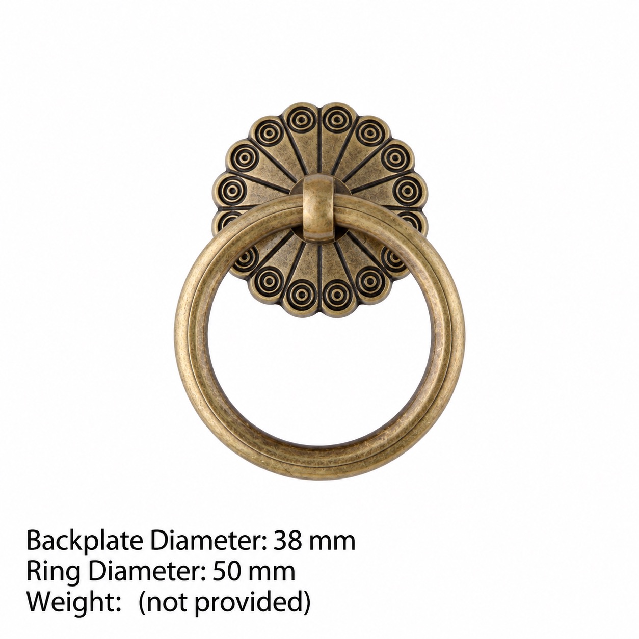 Classic Handles & Knobs T2302 in Solid brass for cabinets, wardrobes and furniture, product number T2302, T2302 - Antique bronze - 50mm
