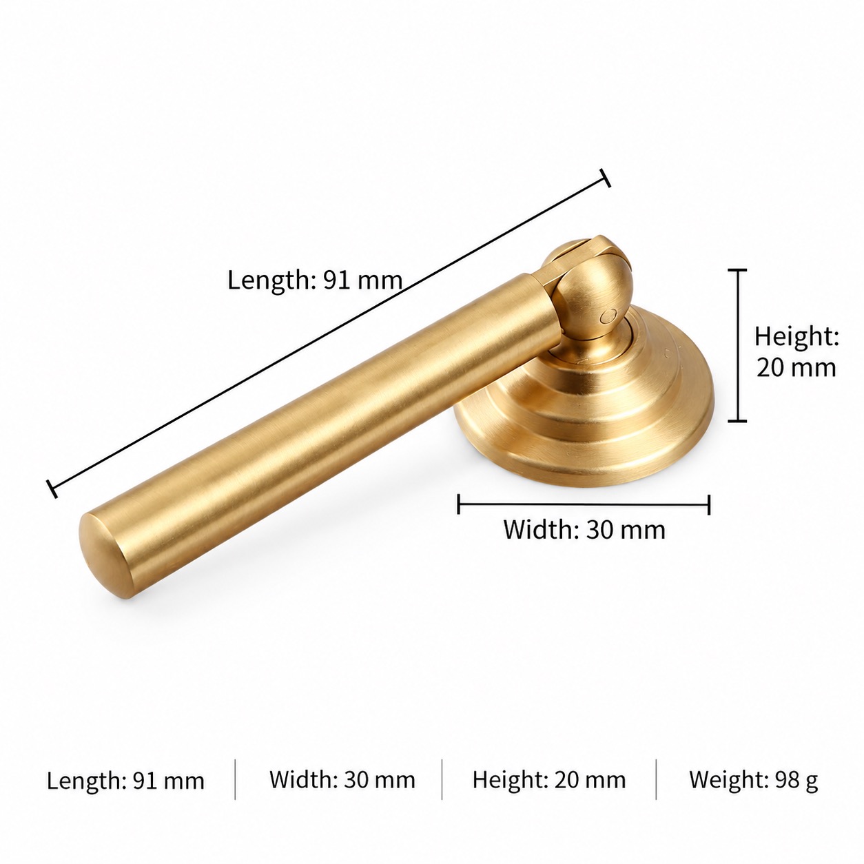 Classic Handles & Knobs T2519 in Solid brass for cabinets, wardrobes and furniture, product number T2519, T2519 - Matte - Medium