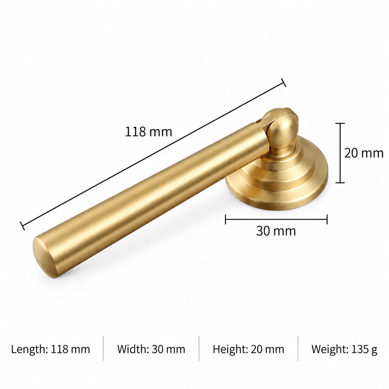 Classic Handles & Knobs T2519 in Solid brass for cabinets, wardrobes and furniture, product number T2519, T2519 - Matte - Large