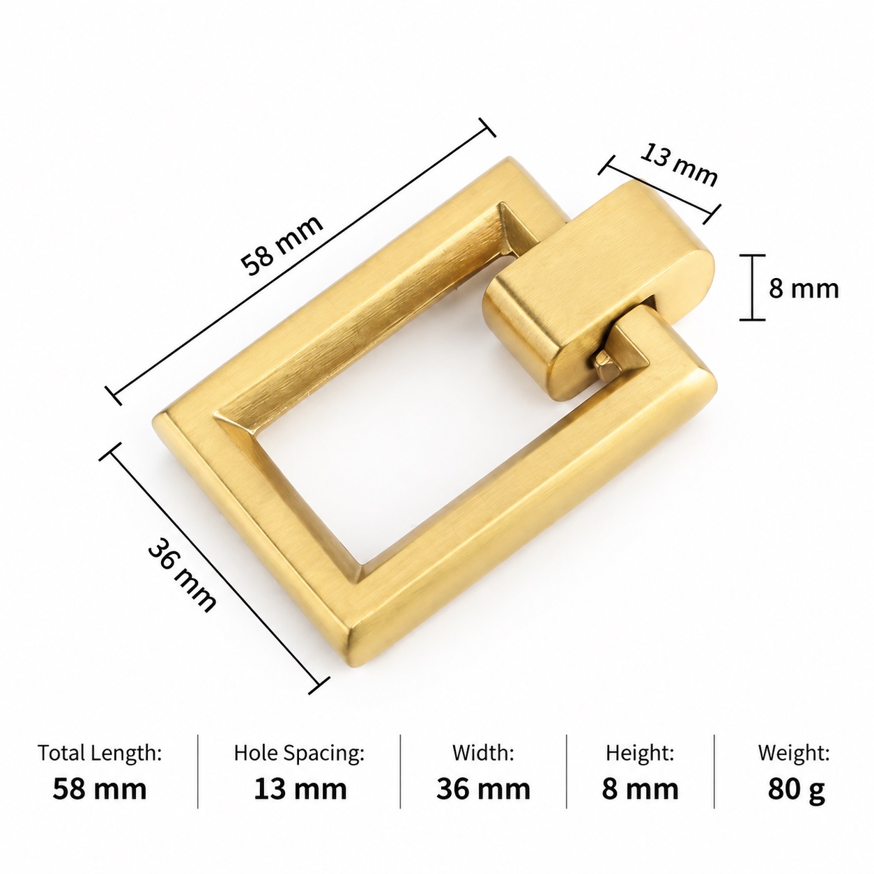 Classic Handles & Knobs T2520 in Solid brass for cabinets, wardrobes and furniture, product number T2520, T2520 - Matte - 58mm