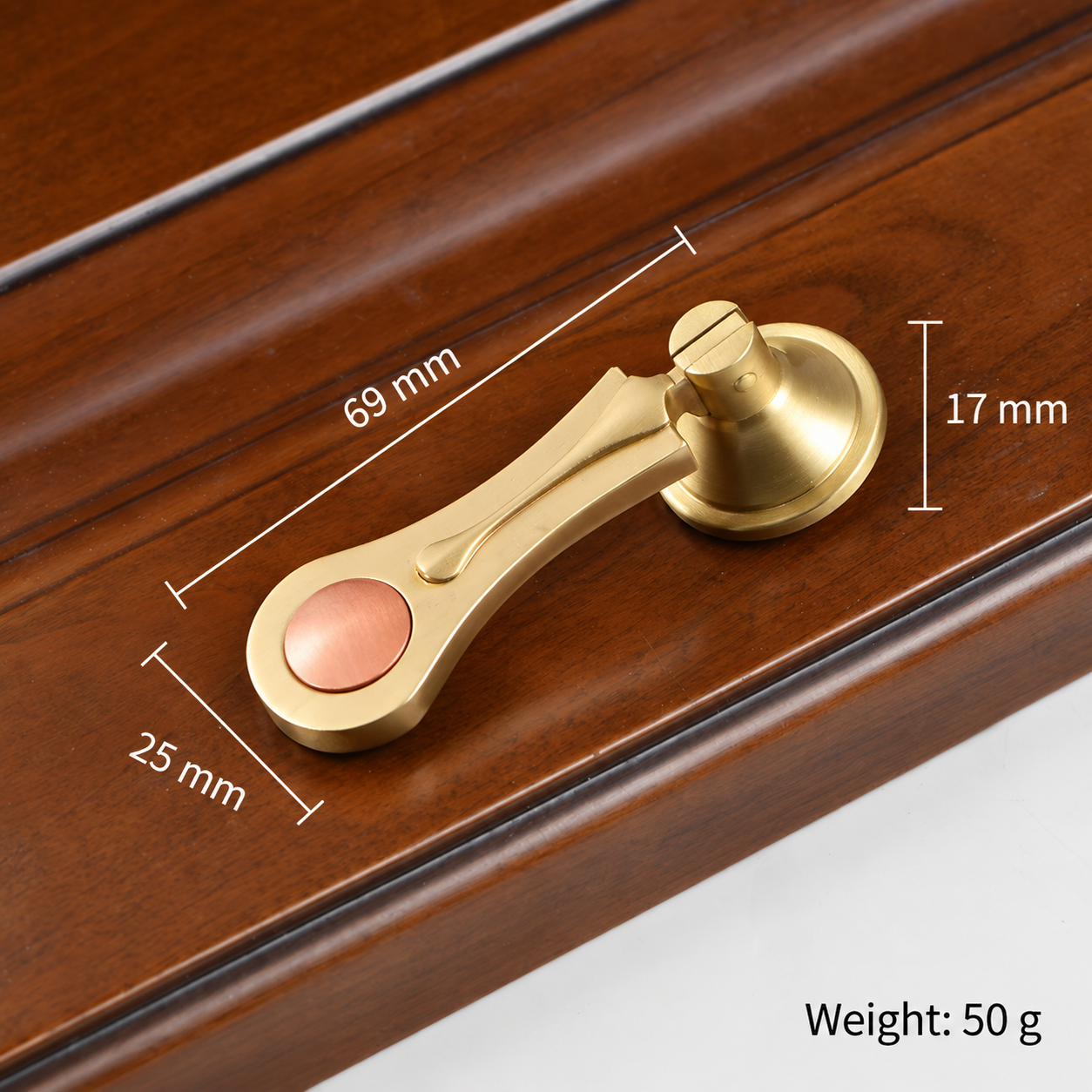 Classic Handles & Knobs T2525 in Solid brass for cabinets, wardrobes and furniture, product number T2525, T2525 - Matte