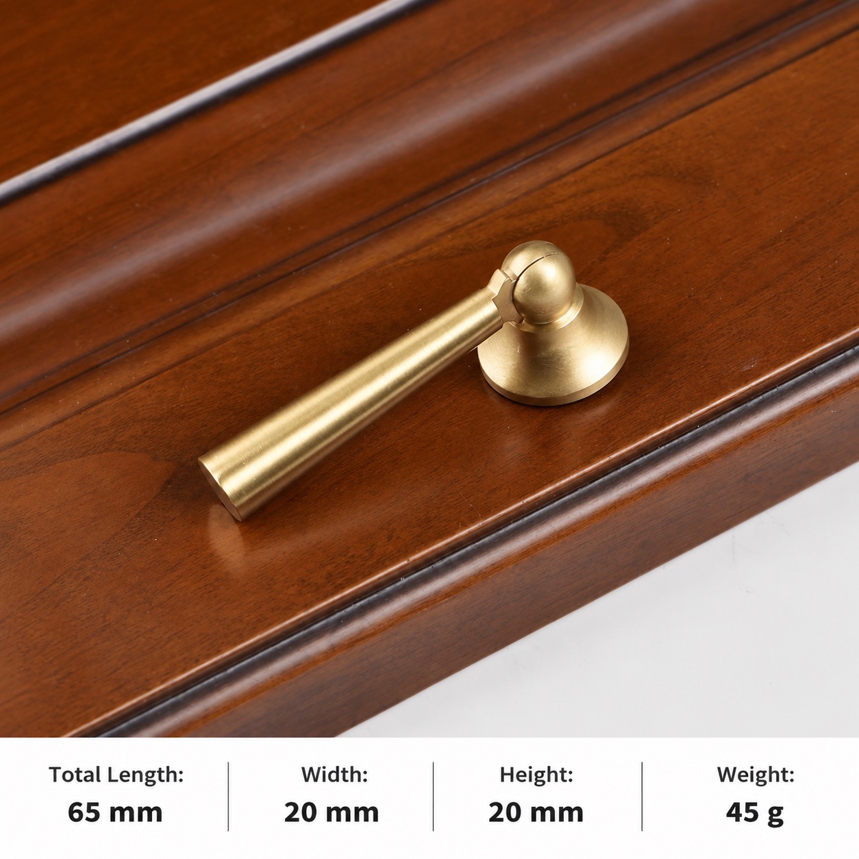 Classic Handles & Knobs T2533 in Solid brass for cabinets, wardrobes and furniture, product number T2533, T2533 - Matte - Large