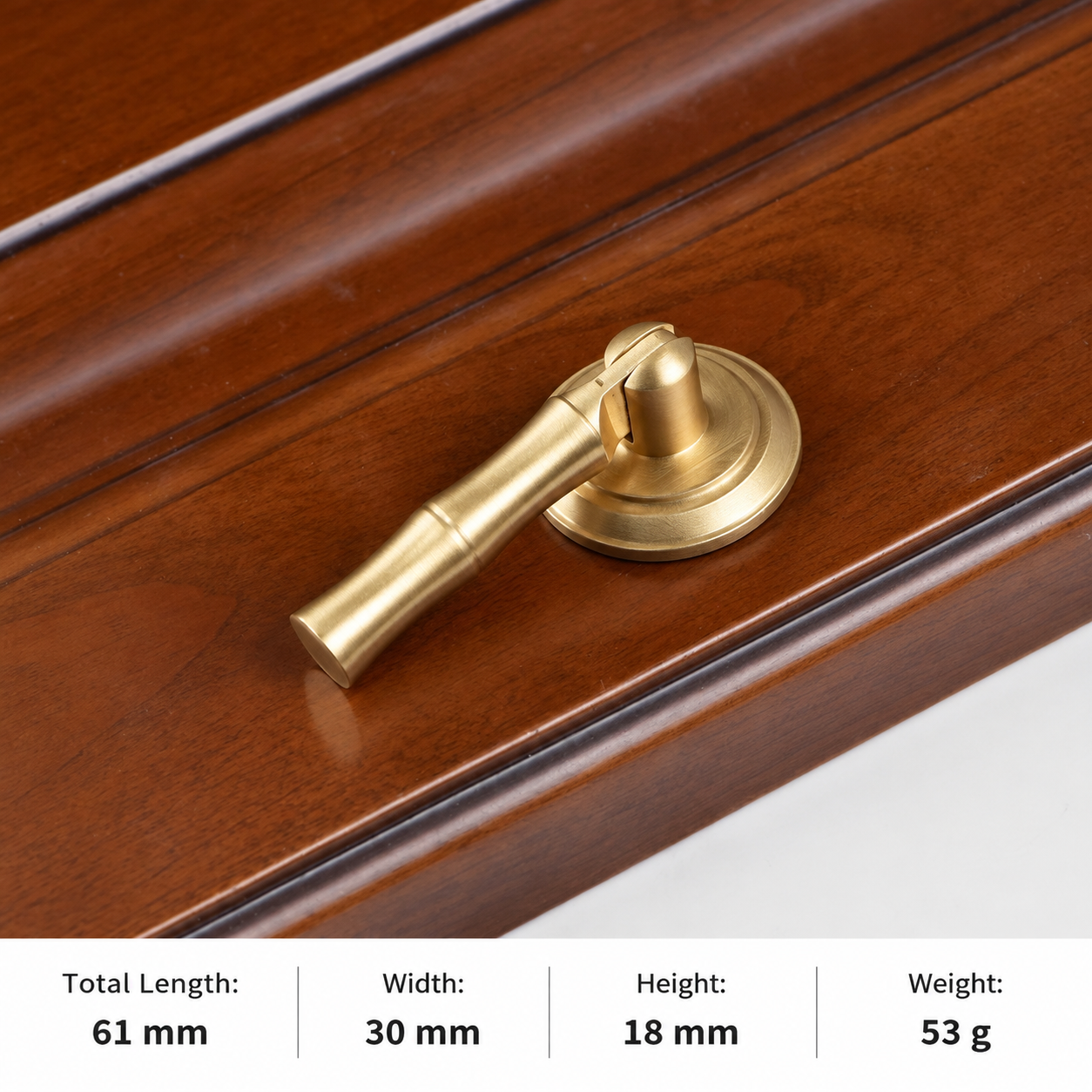 Classic Handles & Knobs T2535 in Solid brass for cabinets, wardrobes and furniture, product number T2535, T2535 - Matte - Small