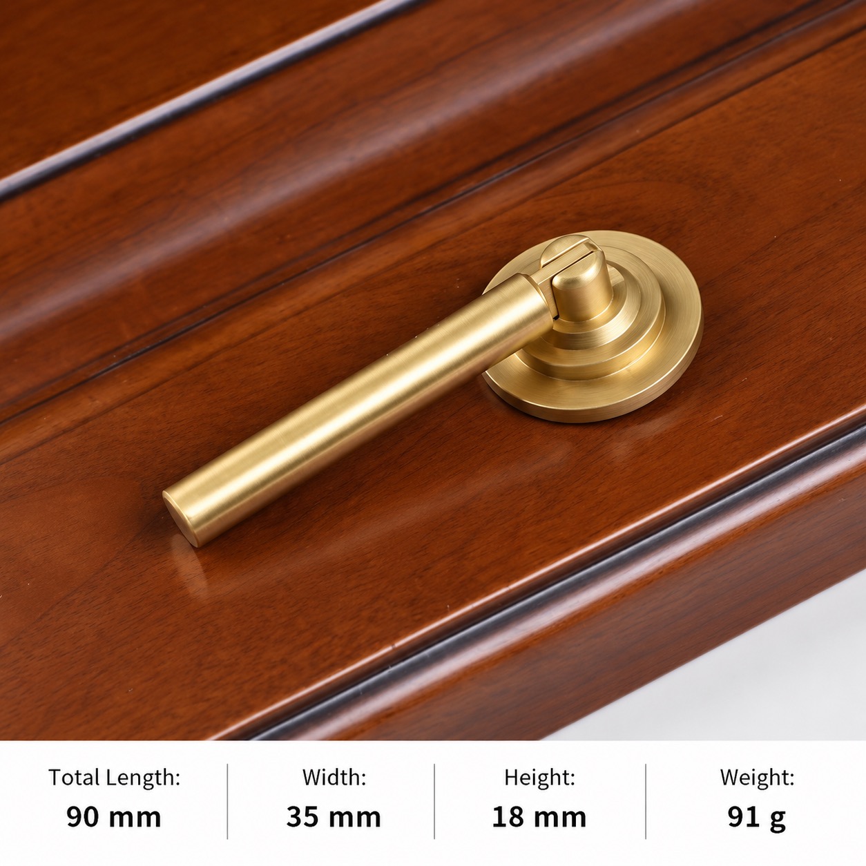 Classic Handles & Knobs T2536 in Solid brass for cabinets, wardrobes and furniture, product number T2536, T2536 - Matte Large