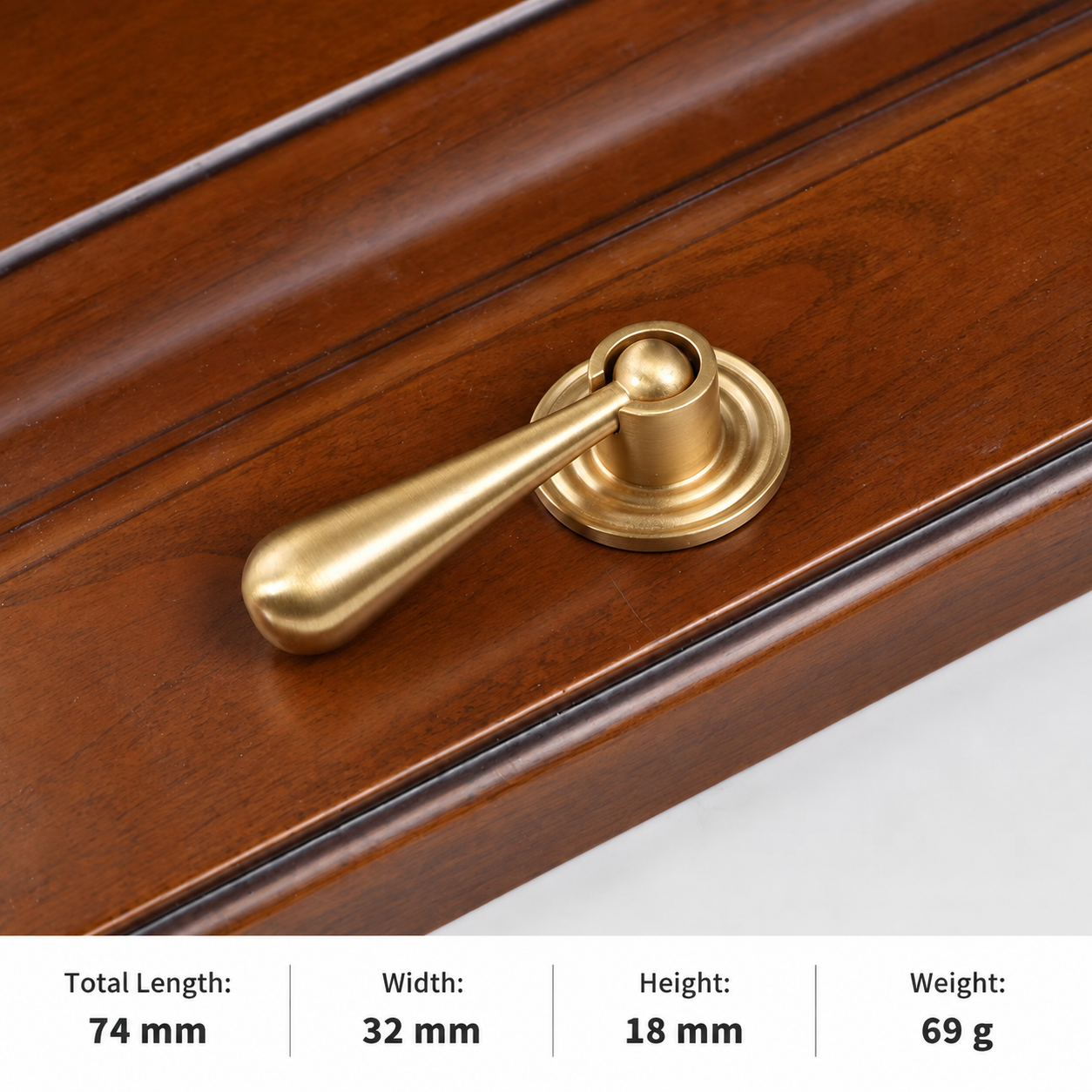Classic Handles & Knobs T2537 in Solid brass for cabinets, wardrobes and furniture, product number T2537, T2537 - Matte