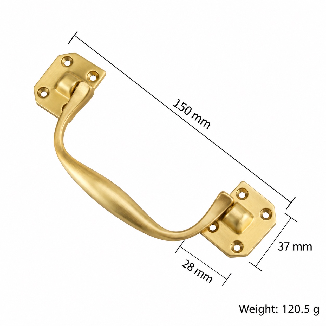 Classic Handles & Knobs T2907 in Solid brass for cabinets, wardrobes and furniture, product number T2907, T2907 - Matte