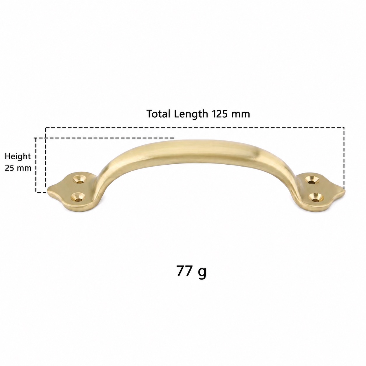 Classic Handles & Knobs T2918 in Solid brass for cabinets, wardrobes and furniture, product number T2918, T2918 - Matte - Medium 125mm
