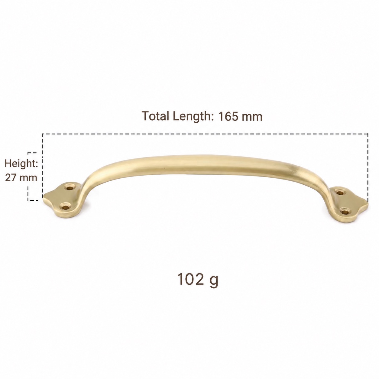Classic Handles & Knobs T2918 in Solid brass for cabinets, wardrobes and furniture, product number T2918, T2918 - Matte - Large 165mm