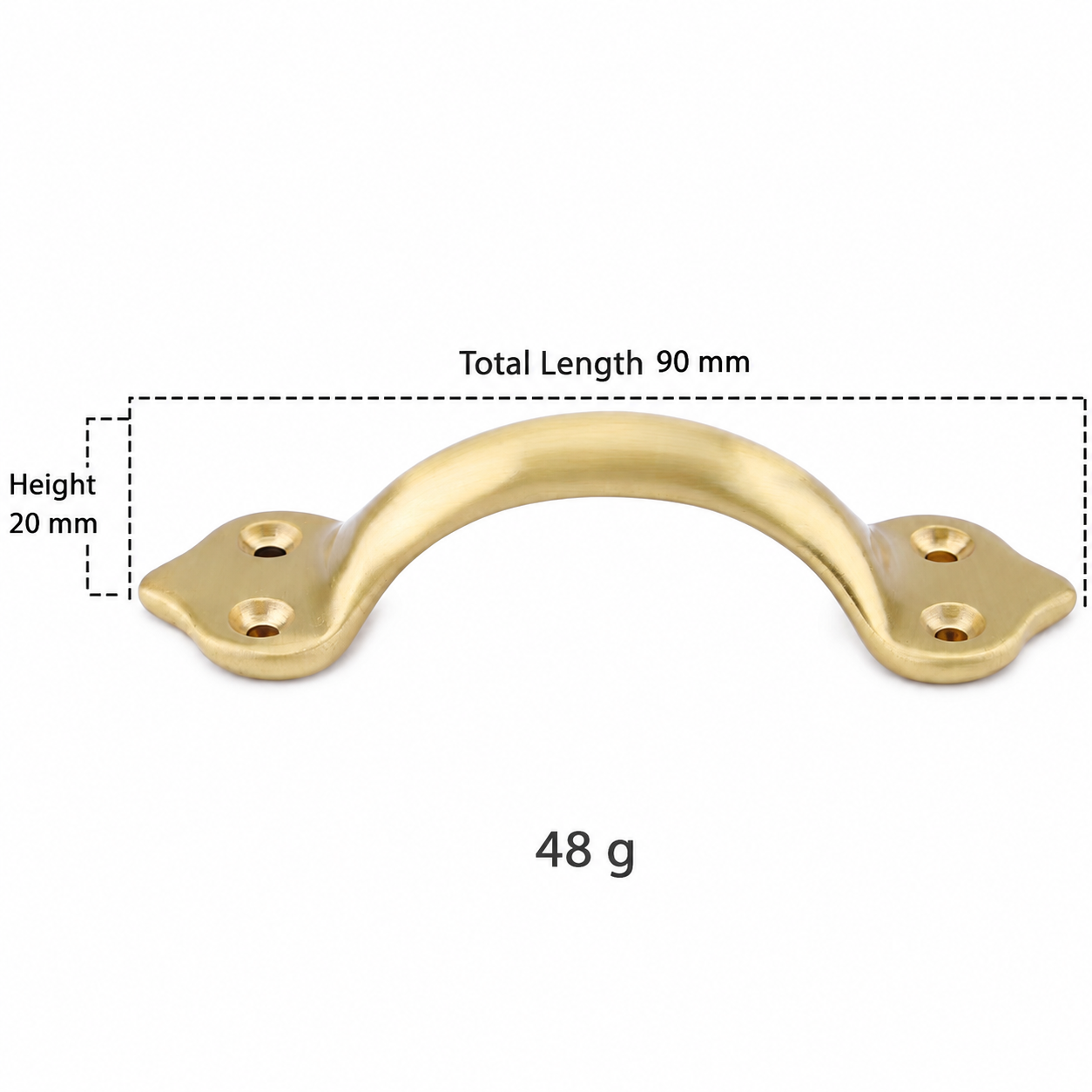 Classic Handles & Knobs T2918 in Solid brass for cabinets, wardrobes and furniture, product number T2918, T2918 - Matte - Small 90mm