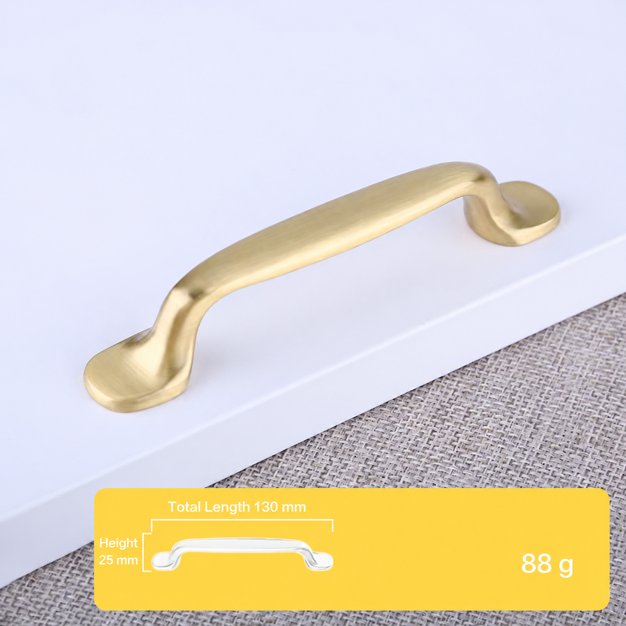 Classic Handles & Knobs T2923 in Solid brass for cabinets, wardrobes and furniture, product number T2923, T2923 - Matte - 130mm