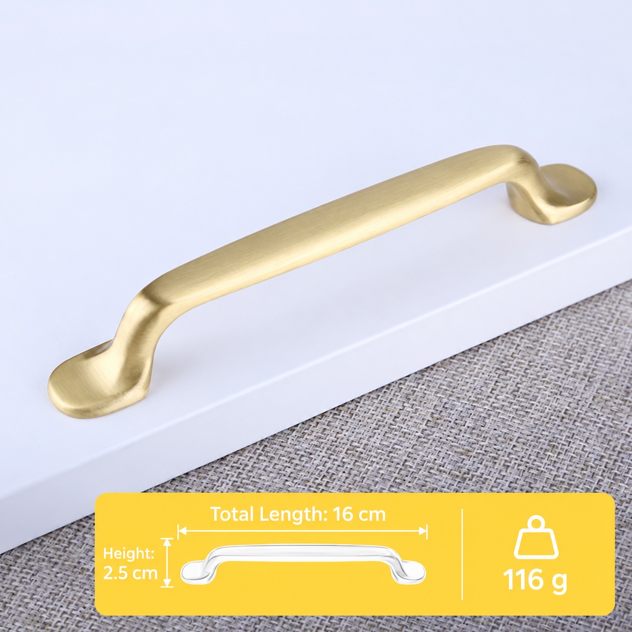 Classic Handles & Knobs T2923 in Solid brass for cabinets, wardrobes and furniture, product number T2923, T2923 - Matte - 160mm