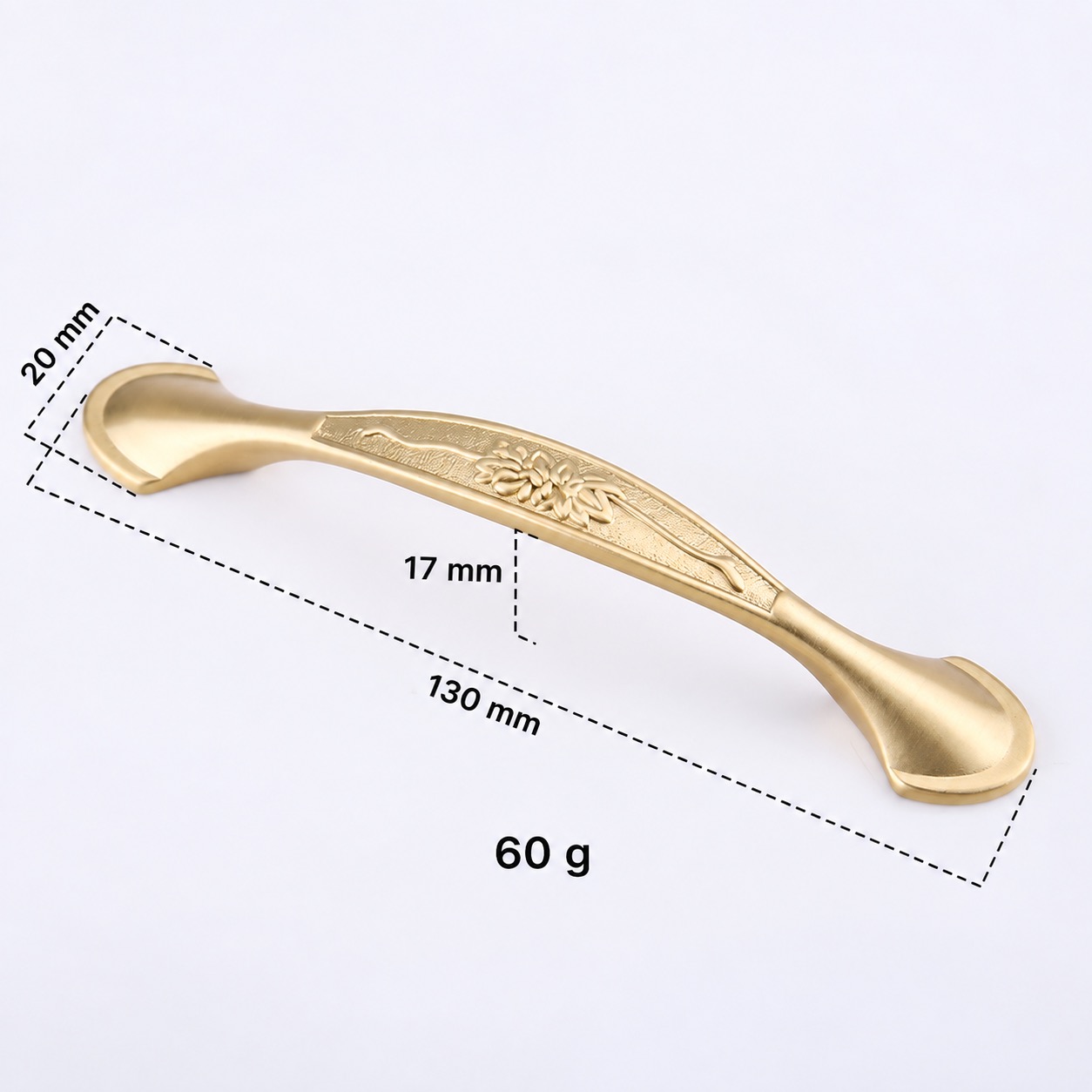 Classic Handles & Knobs T2924 in Solid brass for cabinets, wardrobes and furniture, product number T2924, T2924 - Matte - 130mm