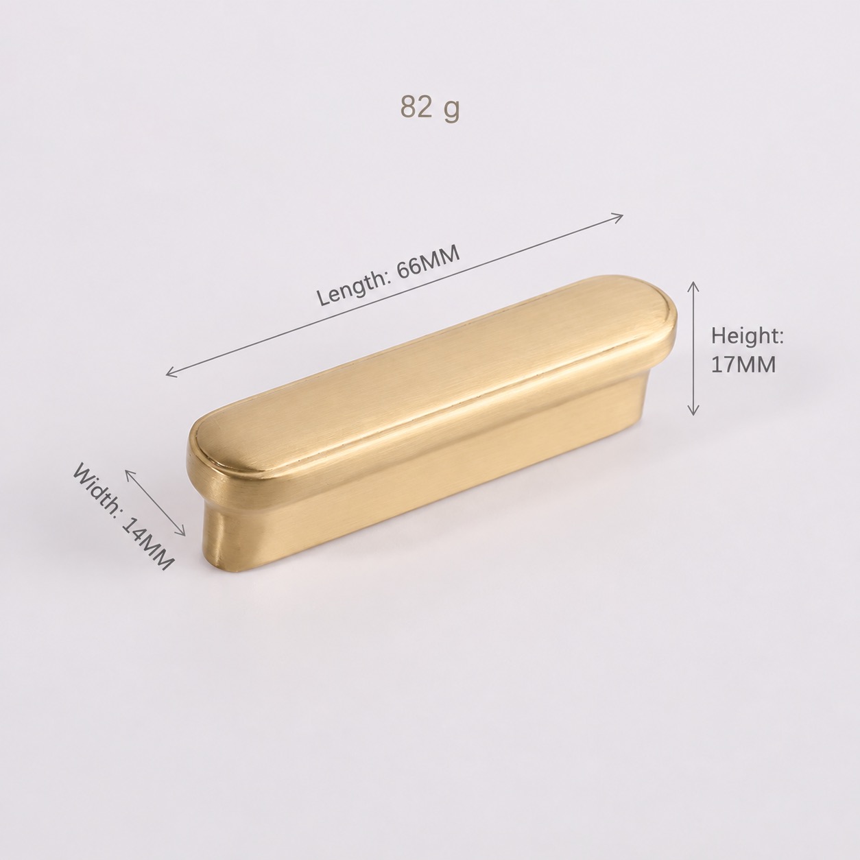 Classic Handles & Knobs T2938 in Solid brass for cabinets, wardrobes and furniture, product number T2938, T2938 - Matte - 66mm