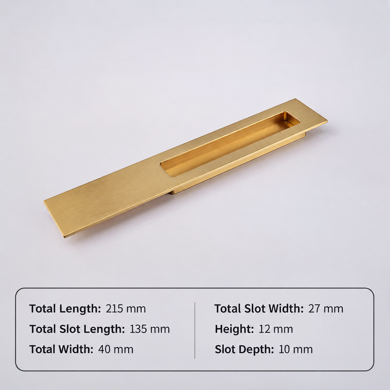 Modern Handles & Knobs T2119 in Solid brass for cabinets, wardrobes and furniture, product number T2119, T2119 - Matte - 215mm