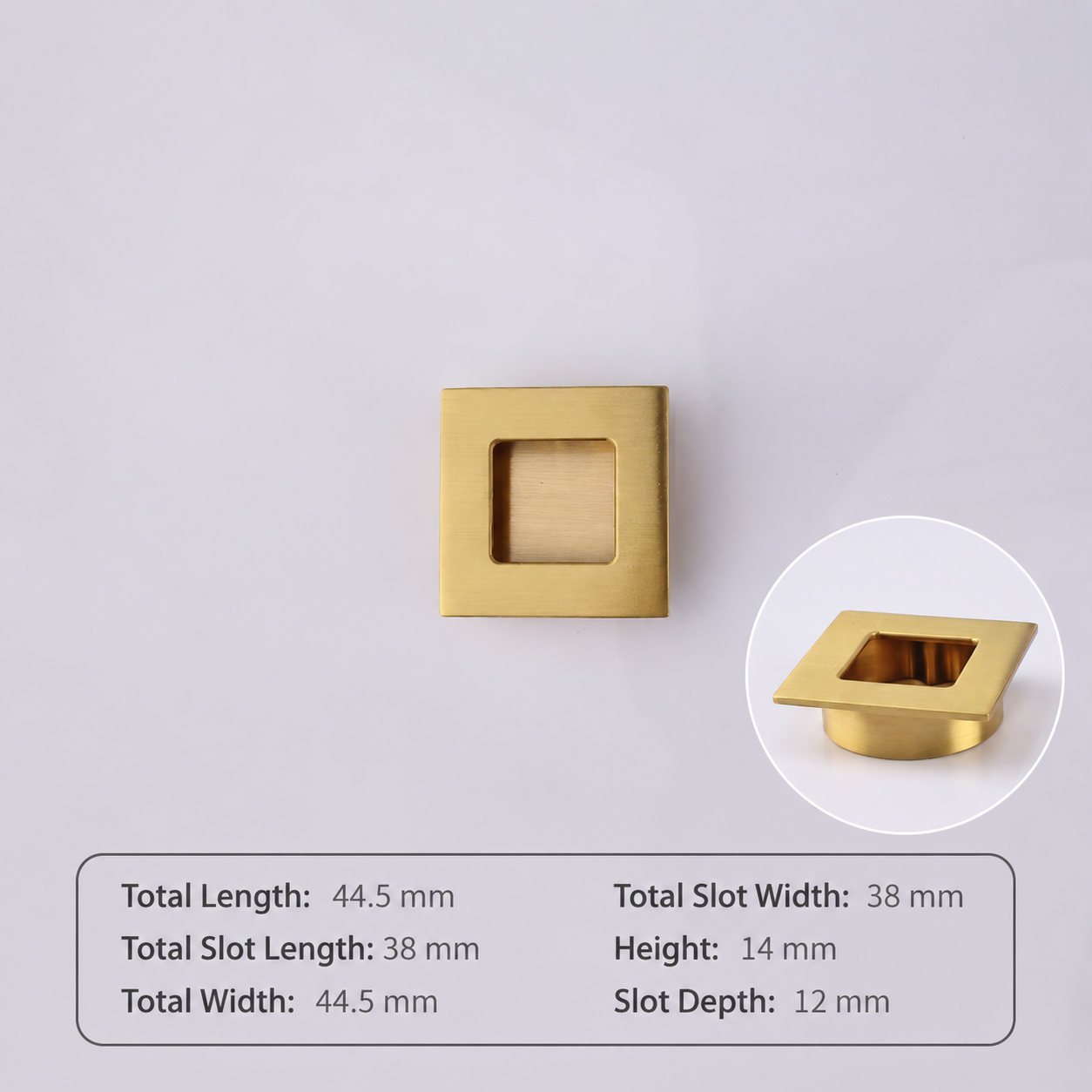 Modern Handles & Knobs T2119 in Solid brass for cabinets, wardrobes and furniture, product number T2119, T2119 - Matte - 44.5mm