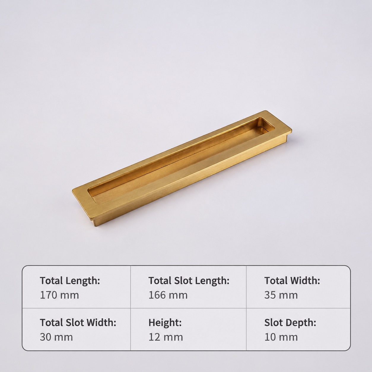 Modern Handles & Knobs T2120 in Solid brass for cabinets, wardrobes and furniture, product number T2120, T2120 - Matte - 170mm