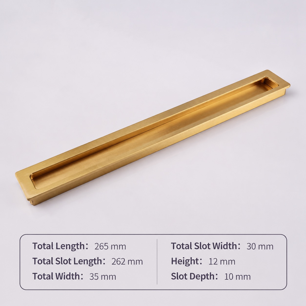 Modern Handles & Knobs T2120 in Solid brass for cabinets, wardrobes and furniture, product number T2120, T2120 - Matte - 265mm