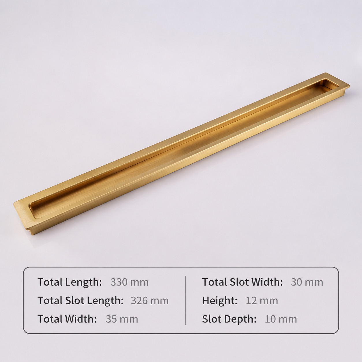 Modern Handles & Knobs T2120 in Solid brass for cabinets, wardrobes and furniture, product number T2120, T2120 - Matte - 330mm