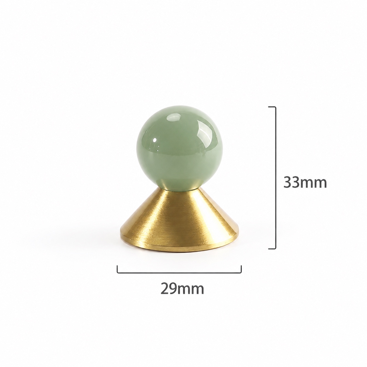 Modern Handles & Knobs T2542 in Solid brass for cabinets, wardrobes and furniture, product number T2542, T2542 - Green crystal