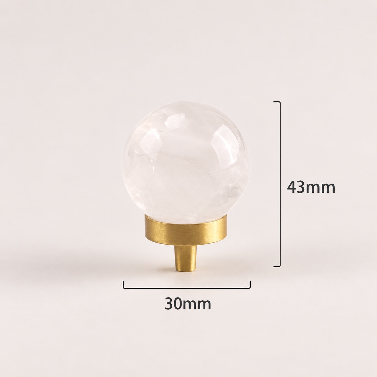 Modern Handles & Knobs T2543 in Solid brass for cabinets, wardrobes and furniture, product number T2543, T2542 - White crystal