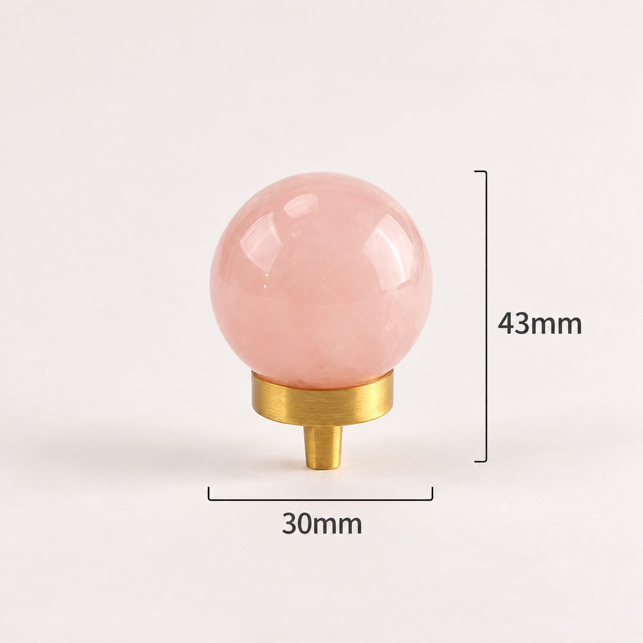 Modern Handles & Knobs T2543 in Solid brass for cabinets, wardrobes and furniture, product number T2543, T2542 - Pink crystal