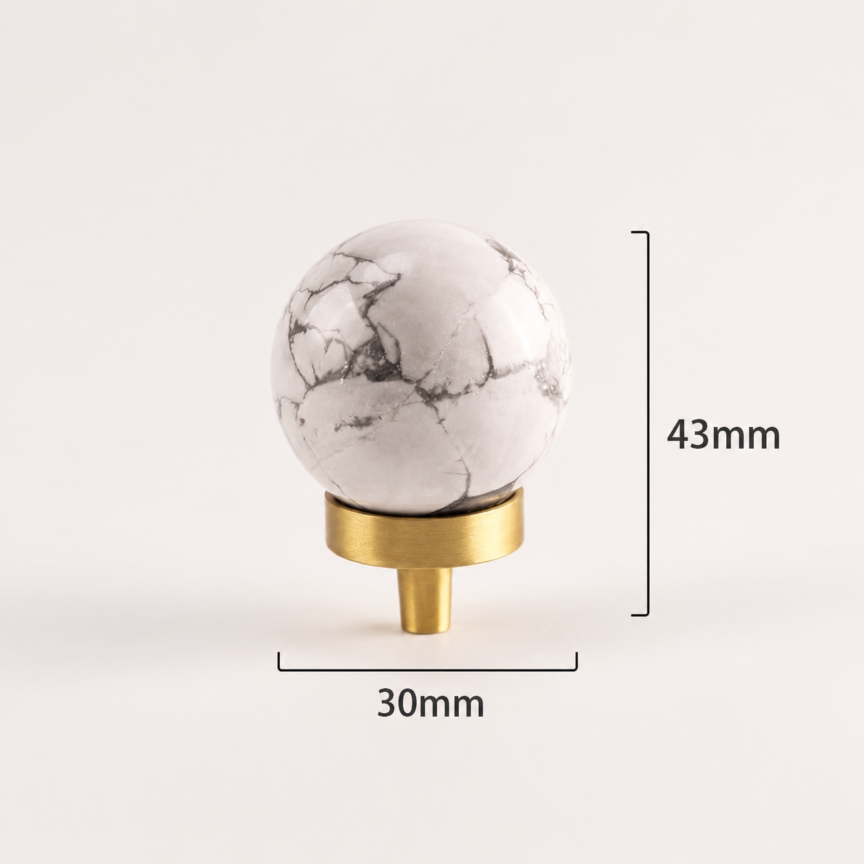 Modern Handles & Knobs T2543 in Solid brass for cabinets, wardrobes and furniture, product number T2543, T2543 - Natural white turquoise