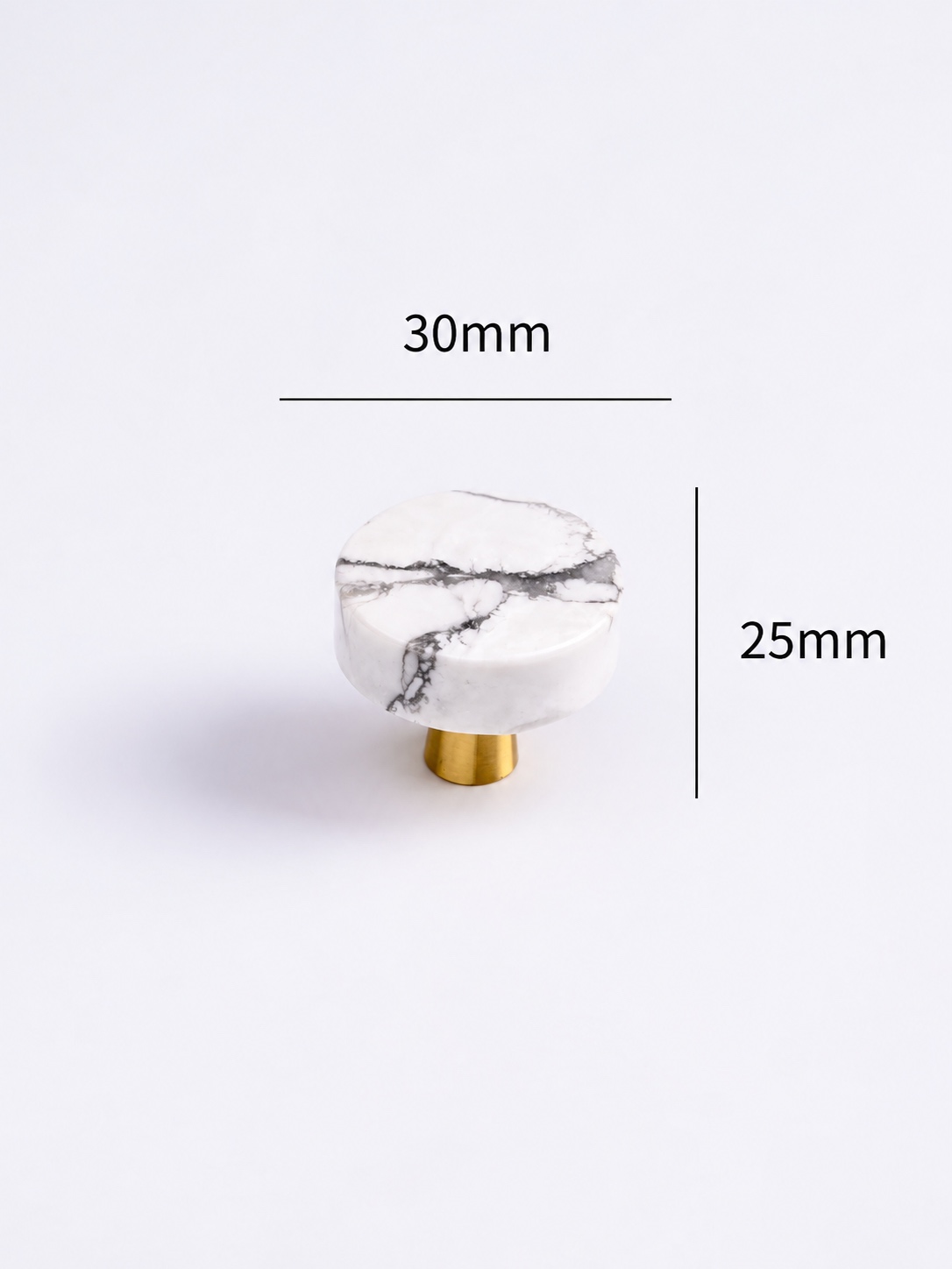 Modern Handles & Knobs T2544 in Solid brass for cabinets, wardrobes and furniture, product number T2544, T2544 - Natural white turquoise