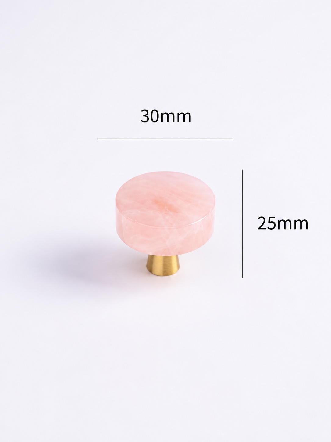 Modern Handles & Knobs T2544 in Solid brass for cabinets, wardrobes and furniture, product number T2544, T2544 - Pink crystal