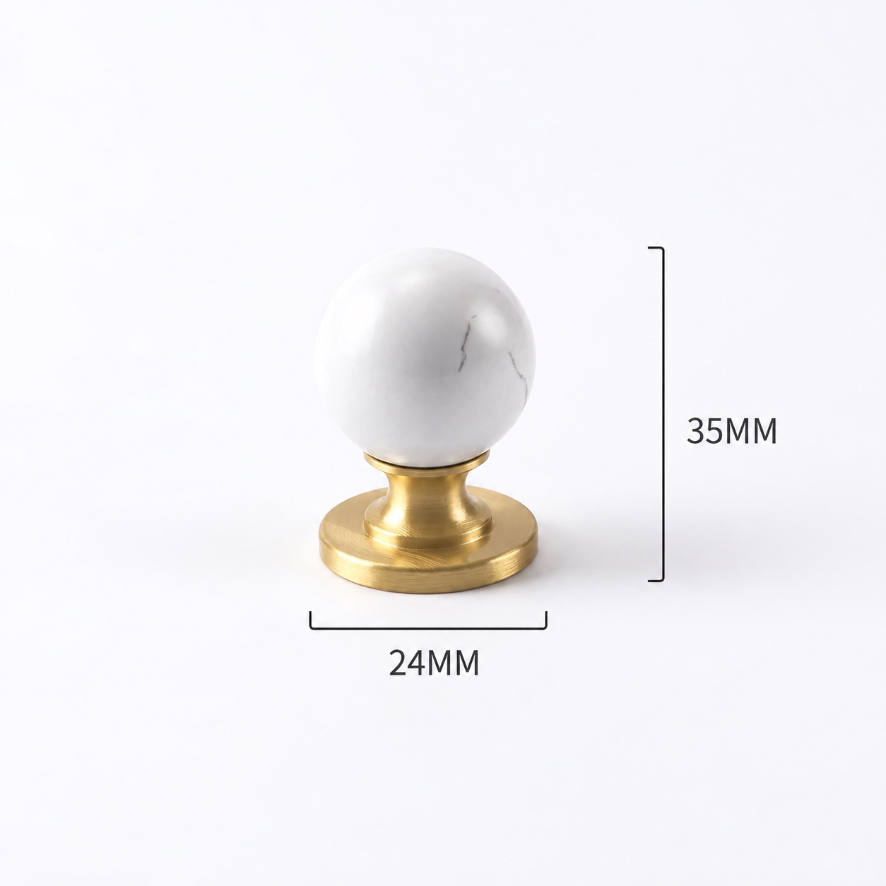 Modern Handles & Knobs T2545 in Solid brass for cabinets, wardrobes and furniture, product number T2545, T2545 - Natural white turquoise
