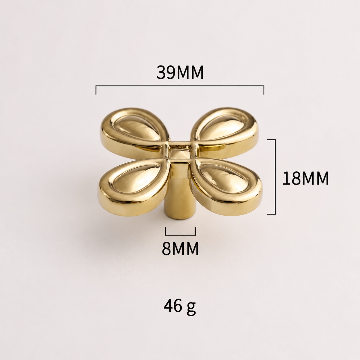 Modern Handles & Knobs T26002 in Solid brass for cabinets, wardrobes and furniture, product number T26002, T26002 - Gold